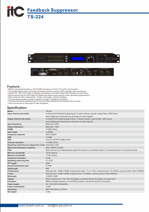 ITC TS-224 Suppressor Datasheet