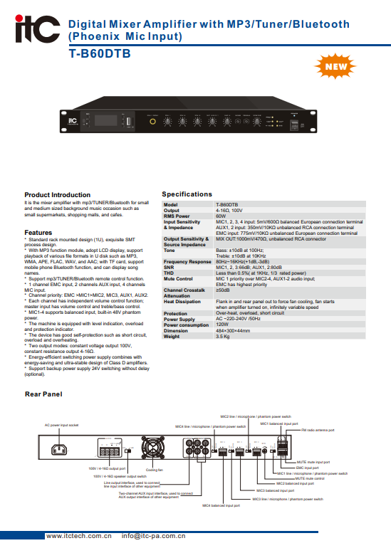 ITC T-B60DTB Datasheet