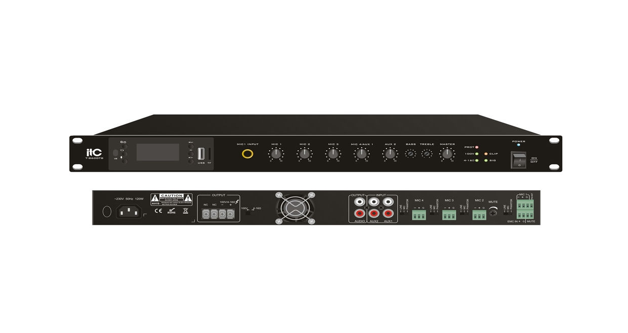 Amply ITC T-B650DTB liền Mixer công suất 650W