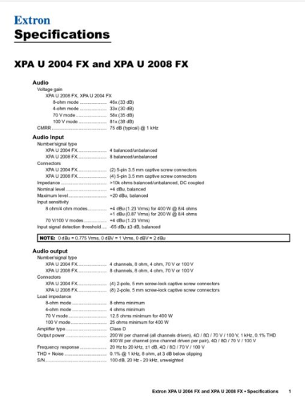 Amply XPA U 2008 FX datasheet