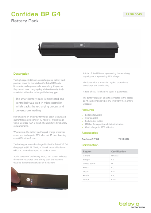 Televic Confidea BP G4 datasheet