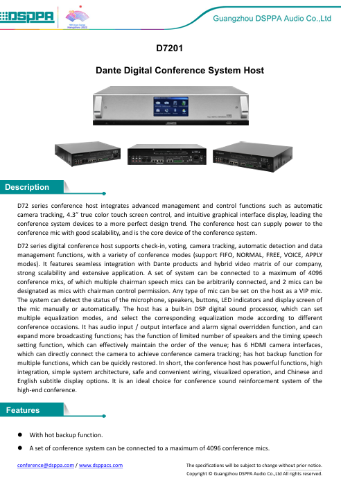 DSPPA D7201 datasheet