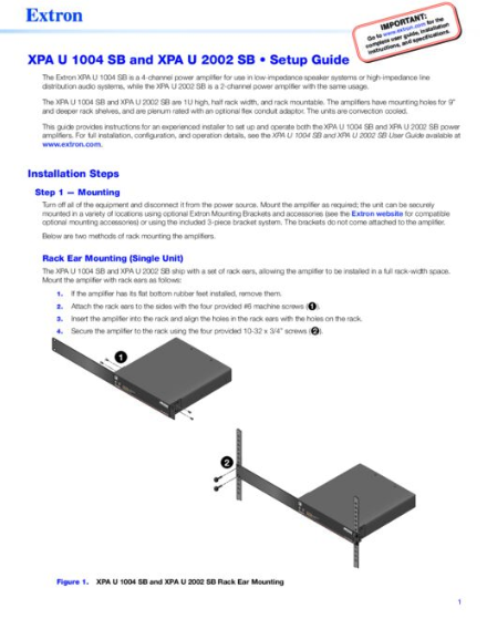 Hướng dẫn sử dụng Amply XPA U 1004 SB
