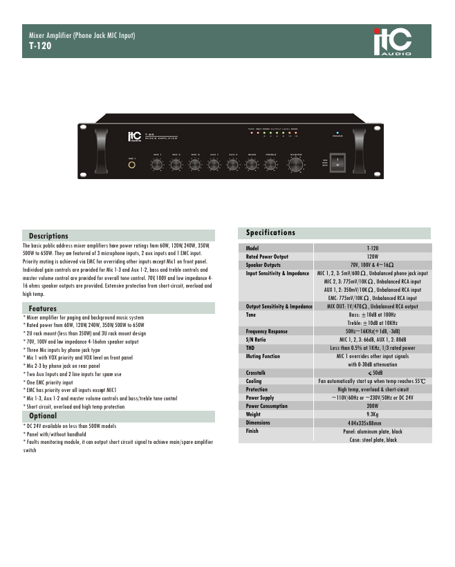 ITC T-120 datasheet