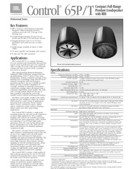 Loa JBL Control 65P/T datasheet