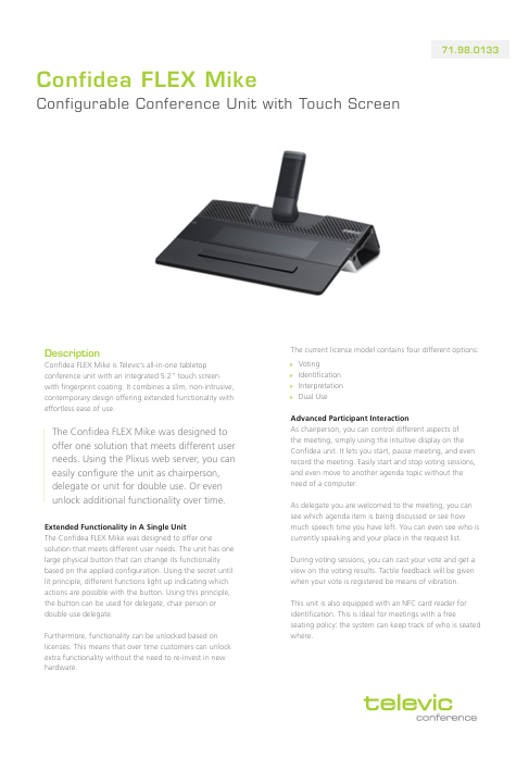 Micro ITC CONFIDEA FLEX MIKE datasheet
