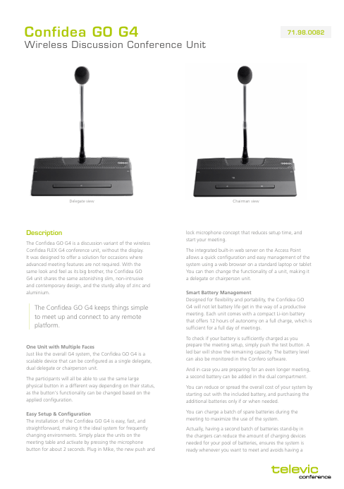 Televic Micro CONFIDEA GO G4 datasheet