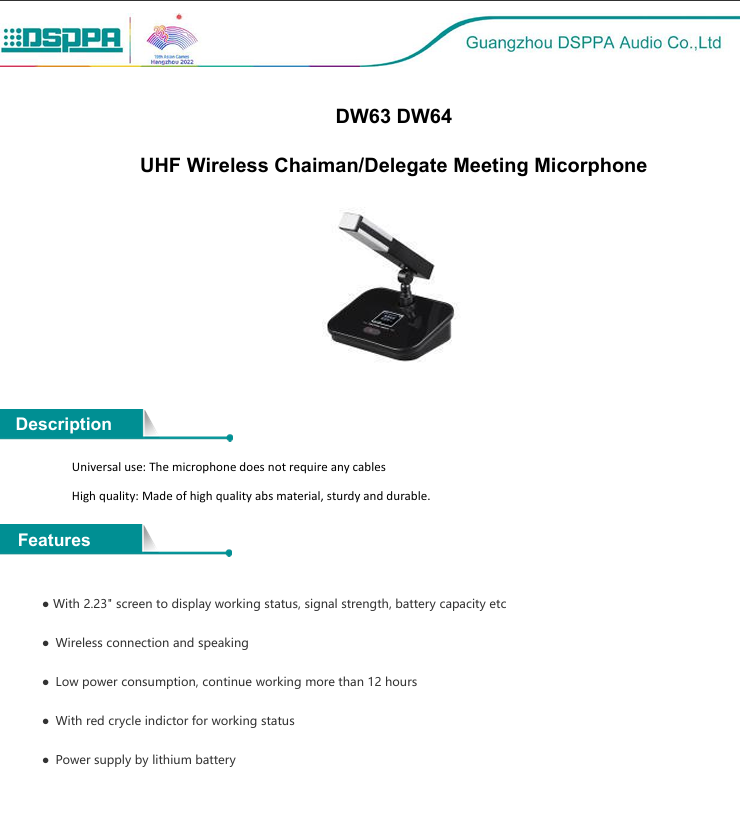Micro DSPPA DW63 datasheet