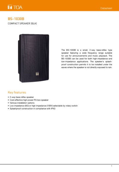 TOA BS-1030B datasheet