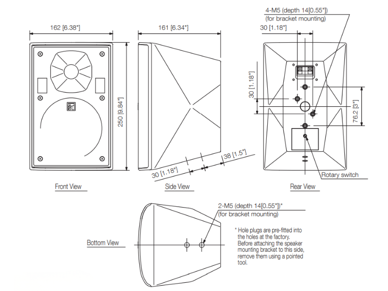 Thiết kế loa TOA F-1300BT/WT nhỏ gọn hiện đại