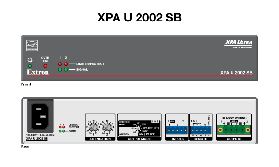 Sơ đồ kỹ thuật chi tiết Amply Extron XPA U 2002 SB