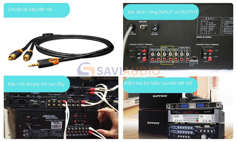 Hướng dẫn đấu cục đẩy với Amply đúng cách
