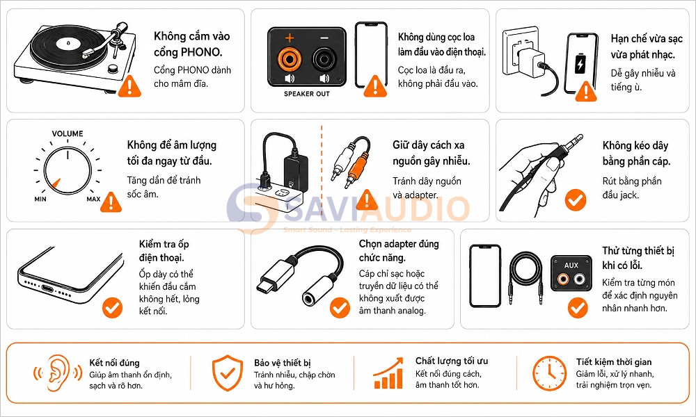 Sử dụng dây nối amply với điện thoại