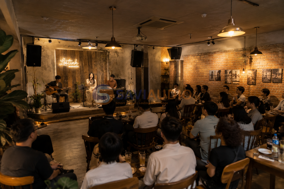 Quán cafe chơi nhạc cụ hoặc phòng trà nhỏ