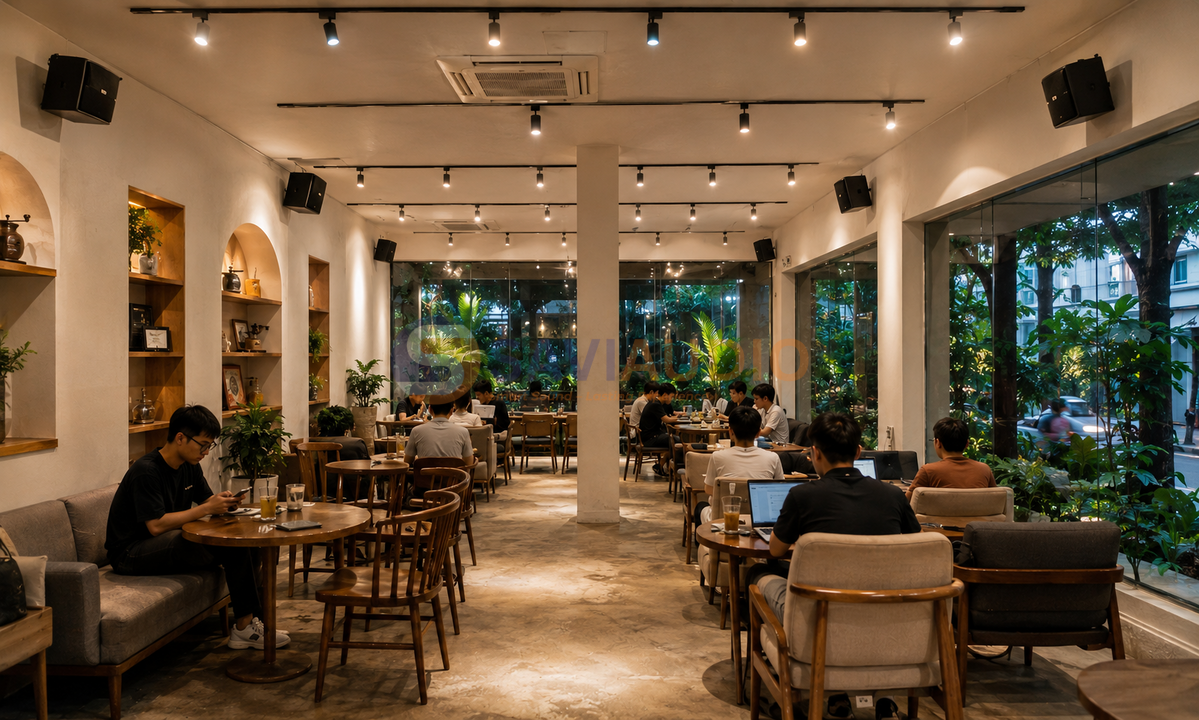 Bố trí loa cho quán cafe