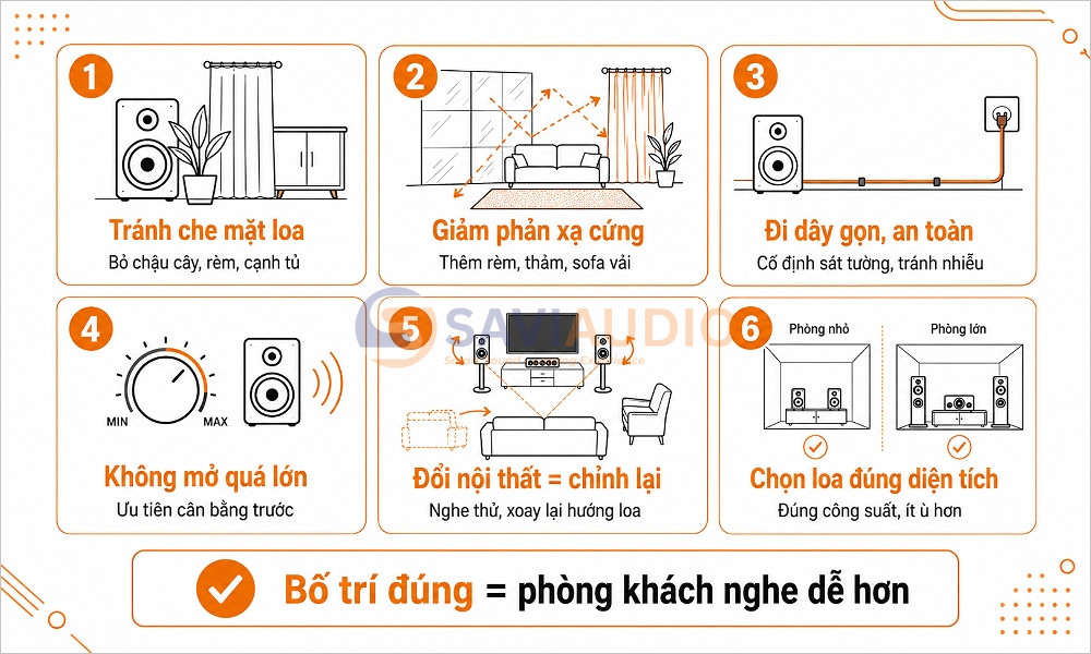 Bố trí âm thanh phòng khách