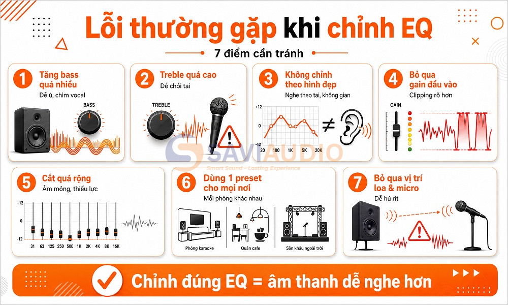 Lỗi thường gặp khi chỉnh equalizer