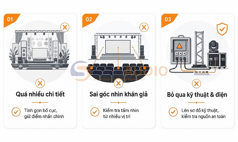 Những lỗi thường gặp khi thiết kế sân khấu và cách hạn chế