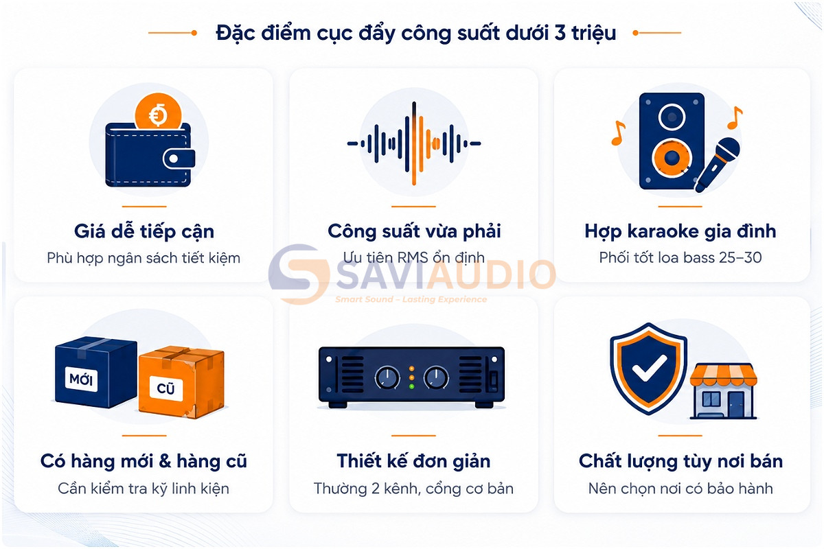 Đặc điểm cục đẩy công suất dưới 3 triệu