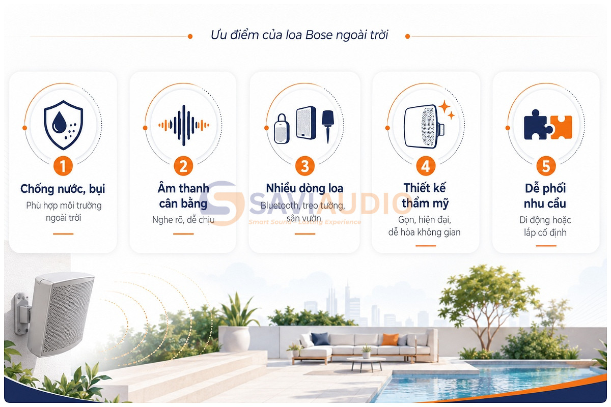 Ưu điểm của loa Bose ngoài trời