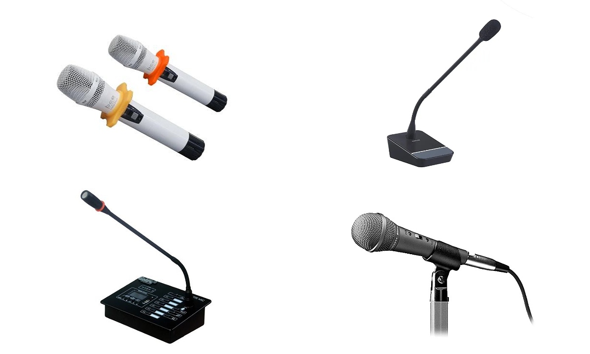 Micro thông báo, micro cổ ngỗng và micro cầm tay