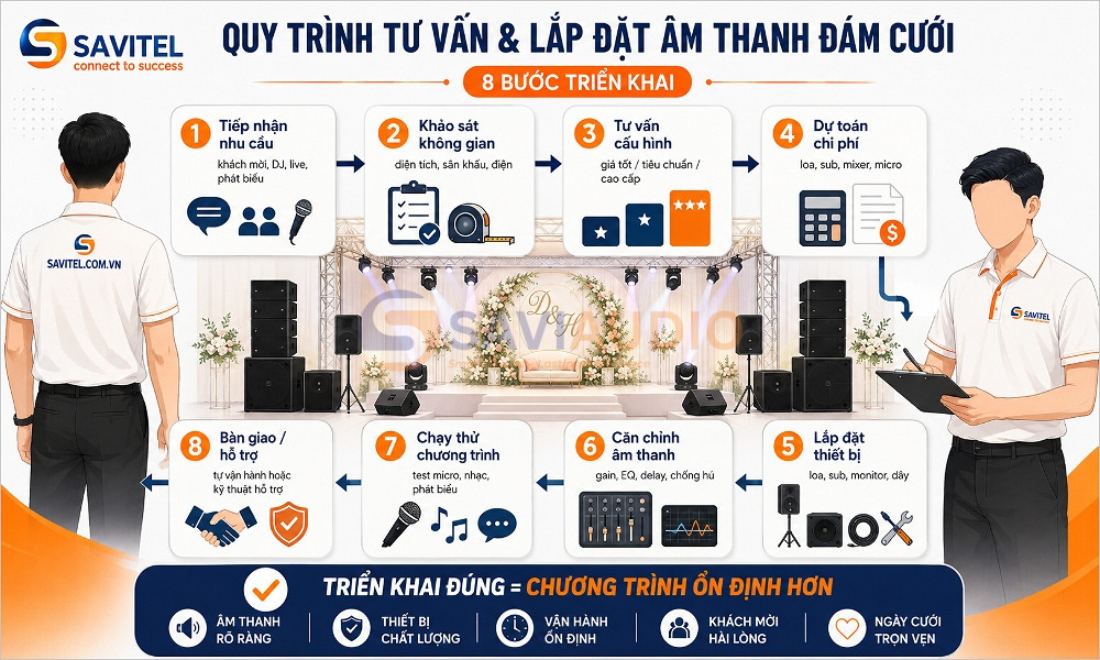 Quy trình triển khai dàn loa đám cưới