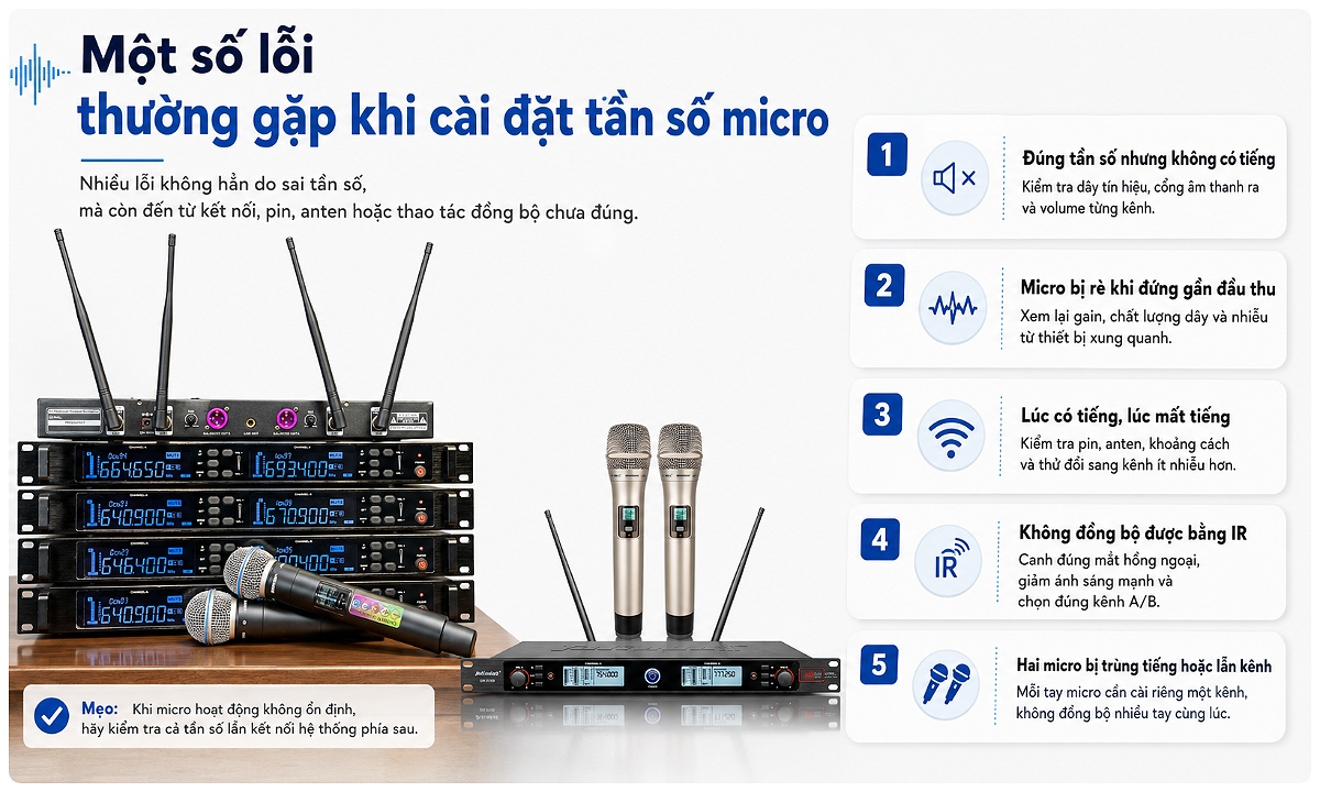 Những sai lầm thường gặp đi điều chỉnh tần số micro