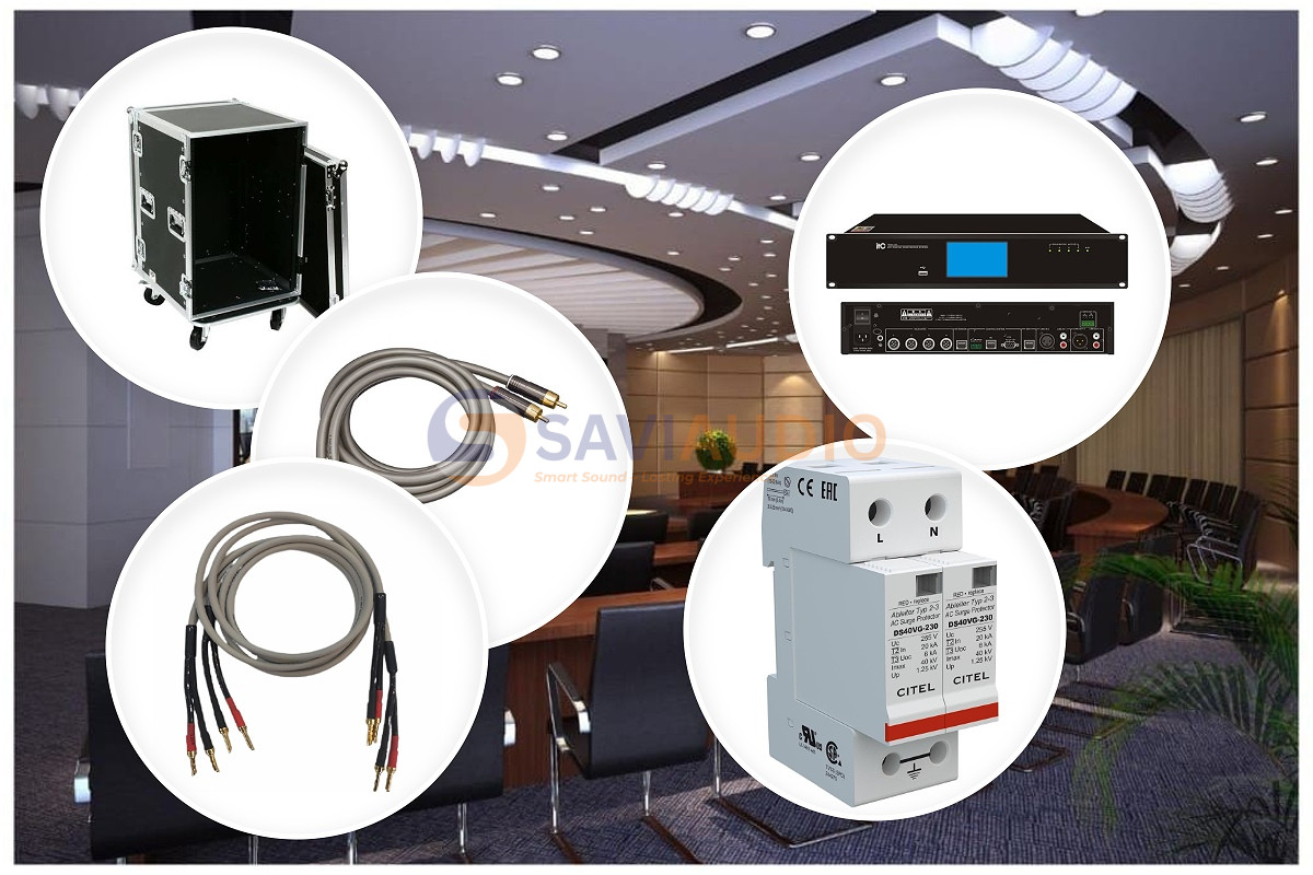 Bộ điều khiển trung tâm, dây tín hiệu và tủ rack thiết bị