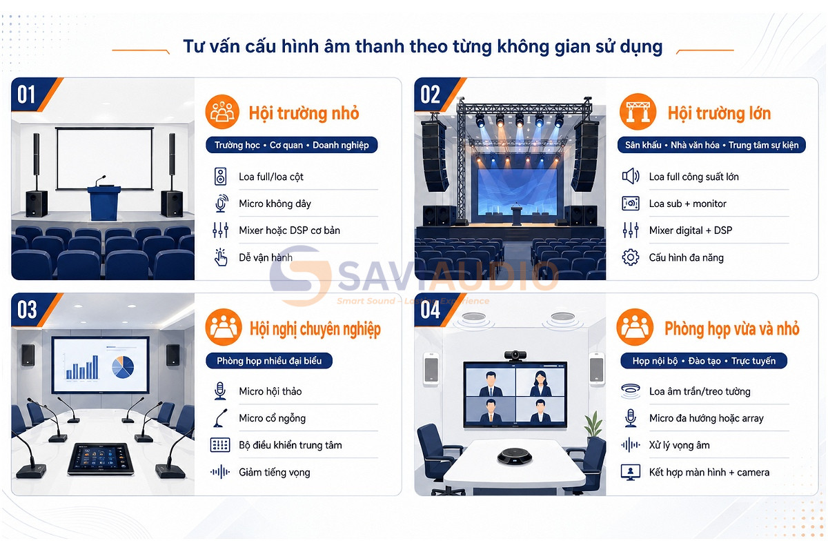 Tư vấn cấu hình âm thanh theo từng không gian sử dụng