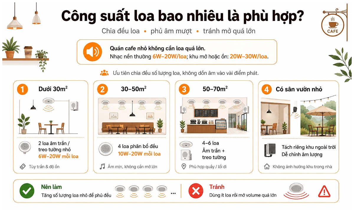 Công suất loa phù hợp