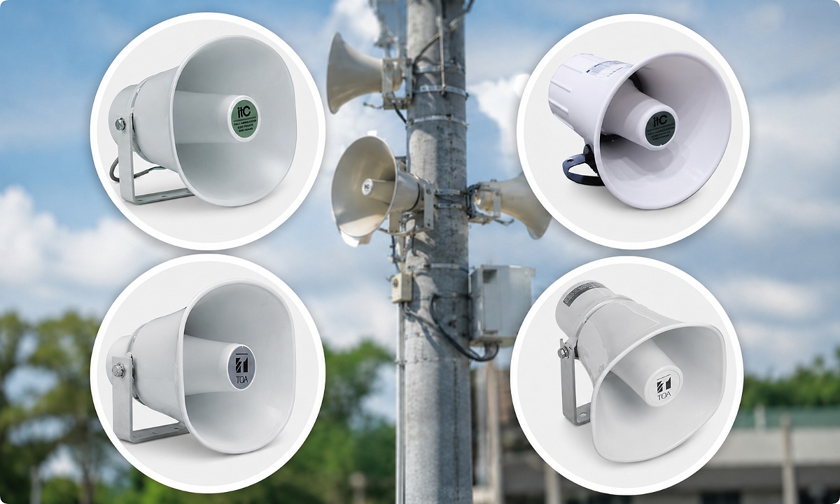 Vỏ loa bảo vệ loa phóng thanh khỏi bụi, nước và tác động thời tiết
