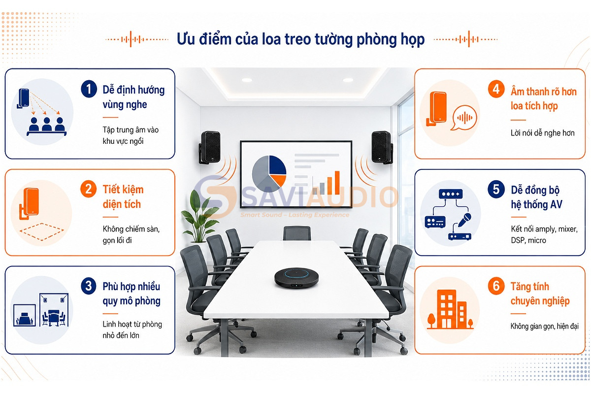 Ưu điểm của loa treo tường phòng họp
