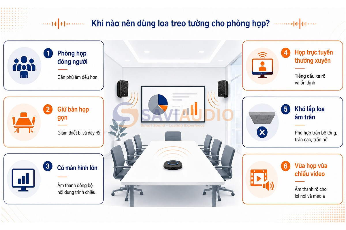 Khi nào nên dùng loa treo tường cho phòng họp?