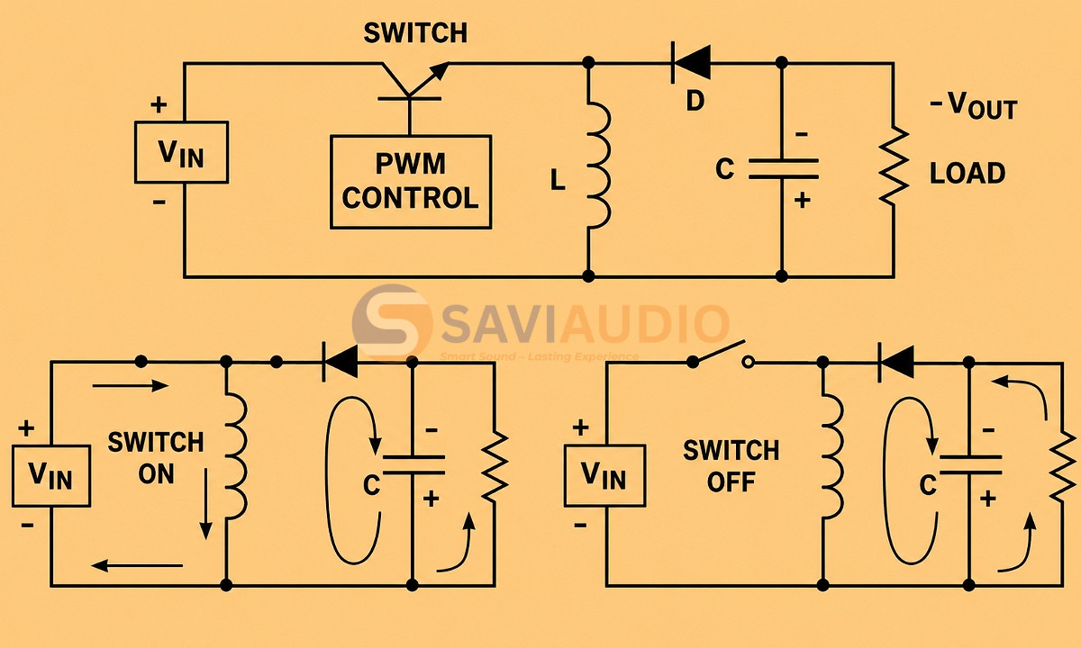 Nguồn xung Buck-Boost hoặc Push-Pull