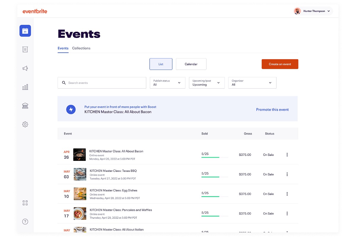 Phần mềm quản lý sự kiện Eventbrite