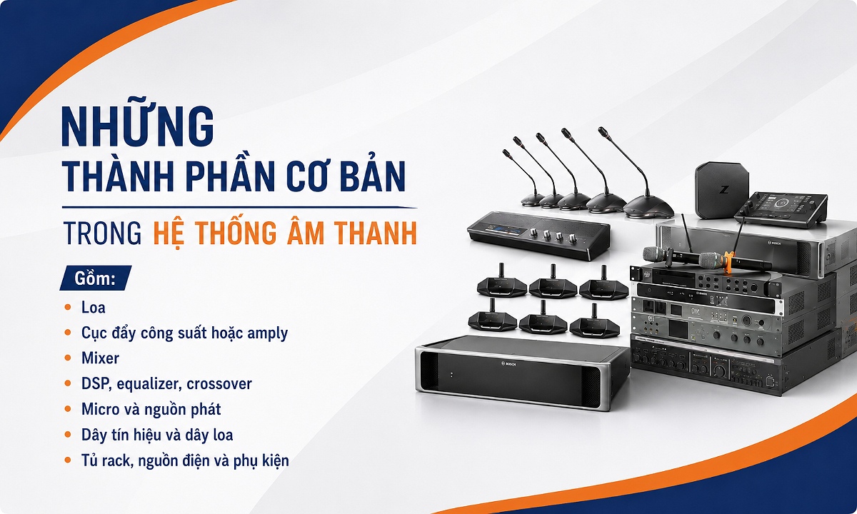Các thiết bị chính trong hệ thống âm thanh thông báo