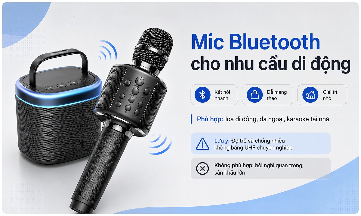 Thuê mic bluetooth cho nhu cầu di động