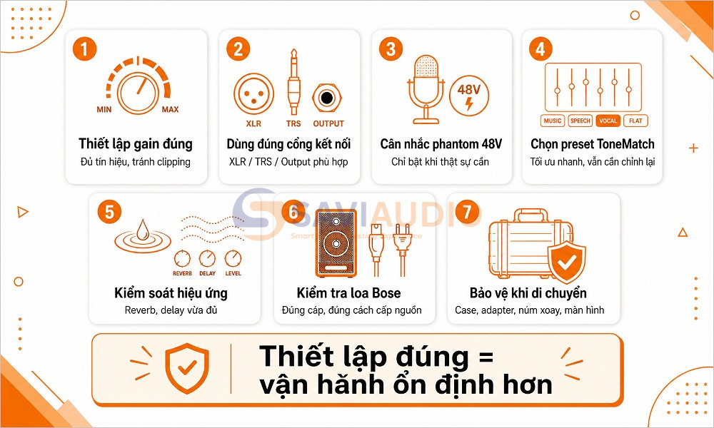 Lưu ý khi phối ghép vang số Bose trong hệ thống âm thanh