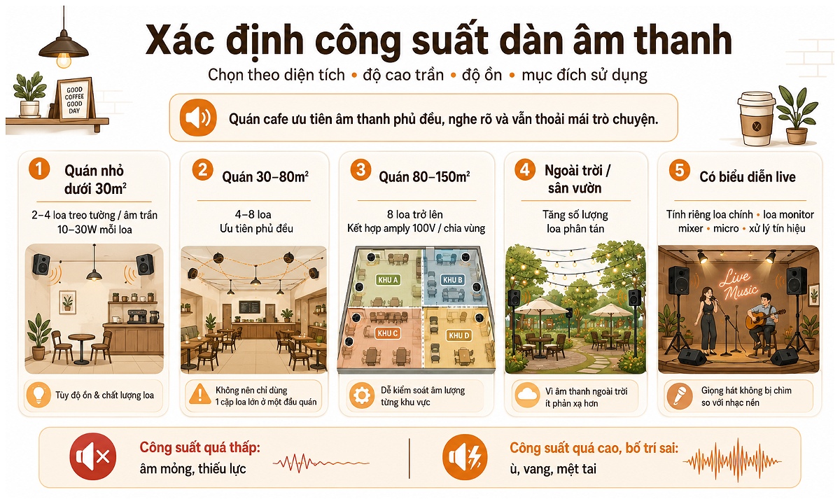 Xác định công suất dàn âm thanh