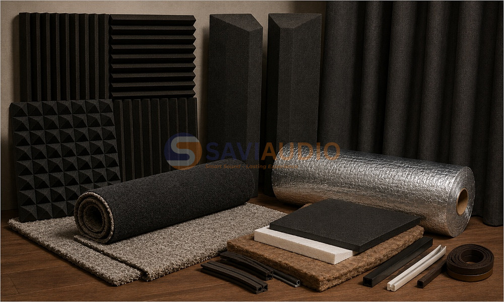 Mút tiêu âm, bass trap, rèm dày, thảm sàn