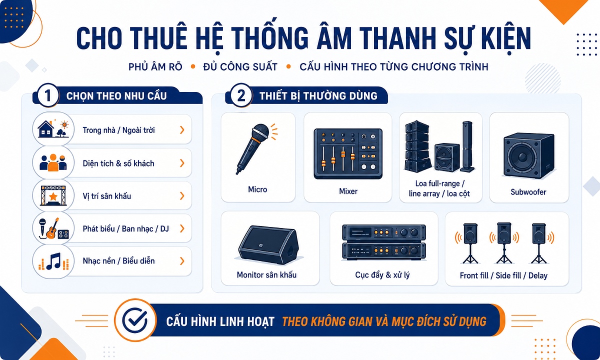 Dịch vụ cho thuê hệ thống âm thanh sự kiện trọn gói