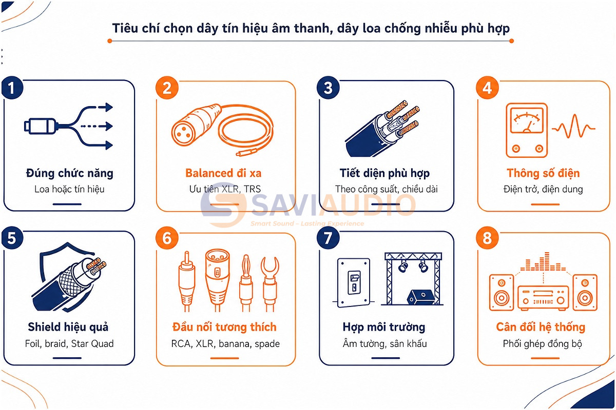 Tiêu chí chọn dây tín hiệu âm thanh, dây loa chống nhiễu phù hợp