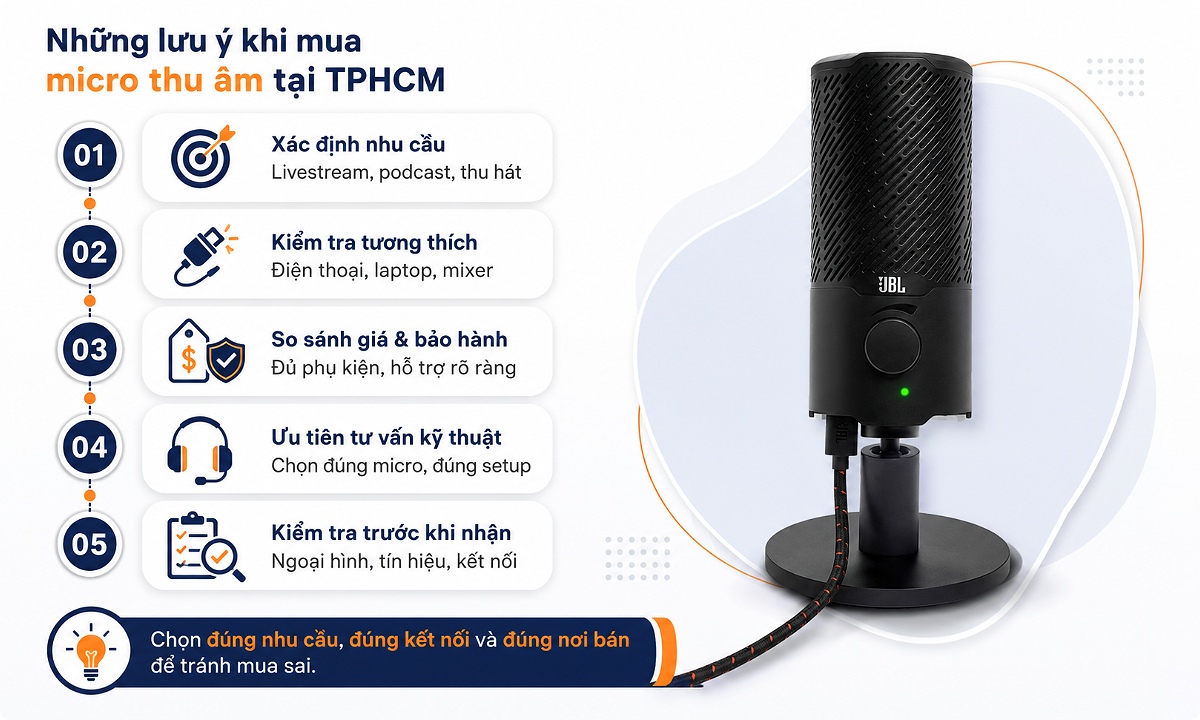 Các lưu ý khi mua tại địa điểm bán micro thu âm tại TPHCM