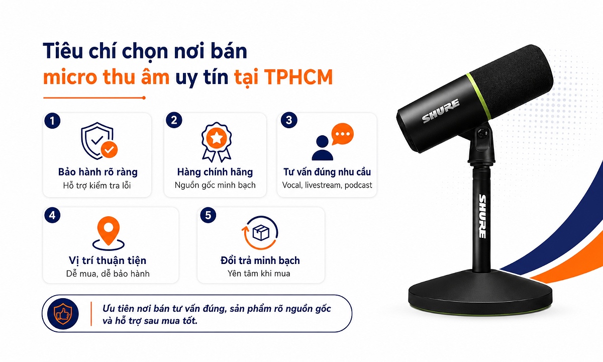 Cách lựa chọn địa điểm bán micro thu âm tại TPHCM chất lượng