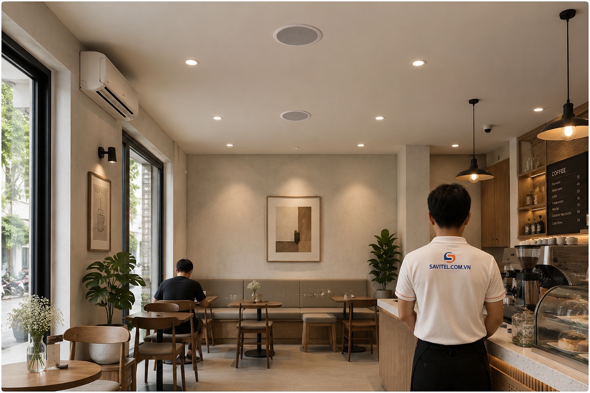 Mua loa âm trần quán cafe ở đâu uy tín?