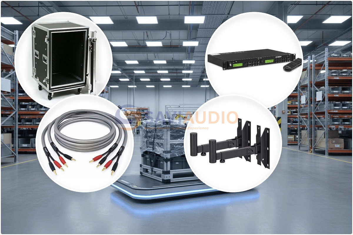 Đầu phát nhạc, tủ rack, dây loa và phụ kiện lắp đặt