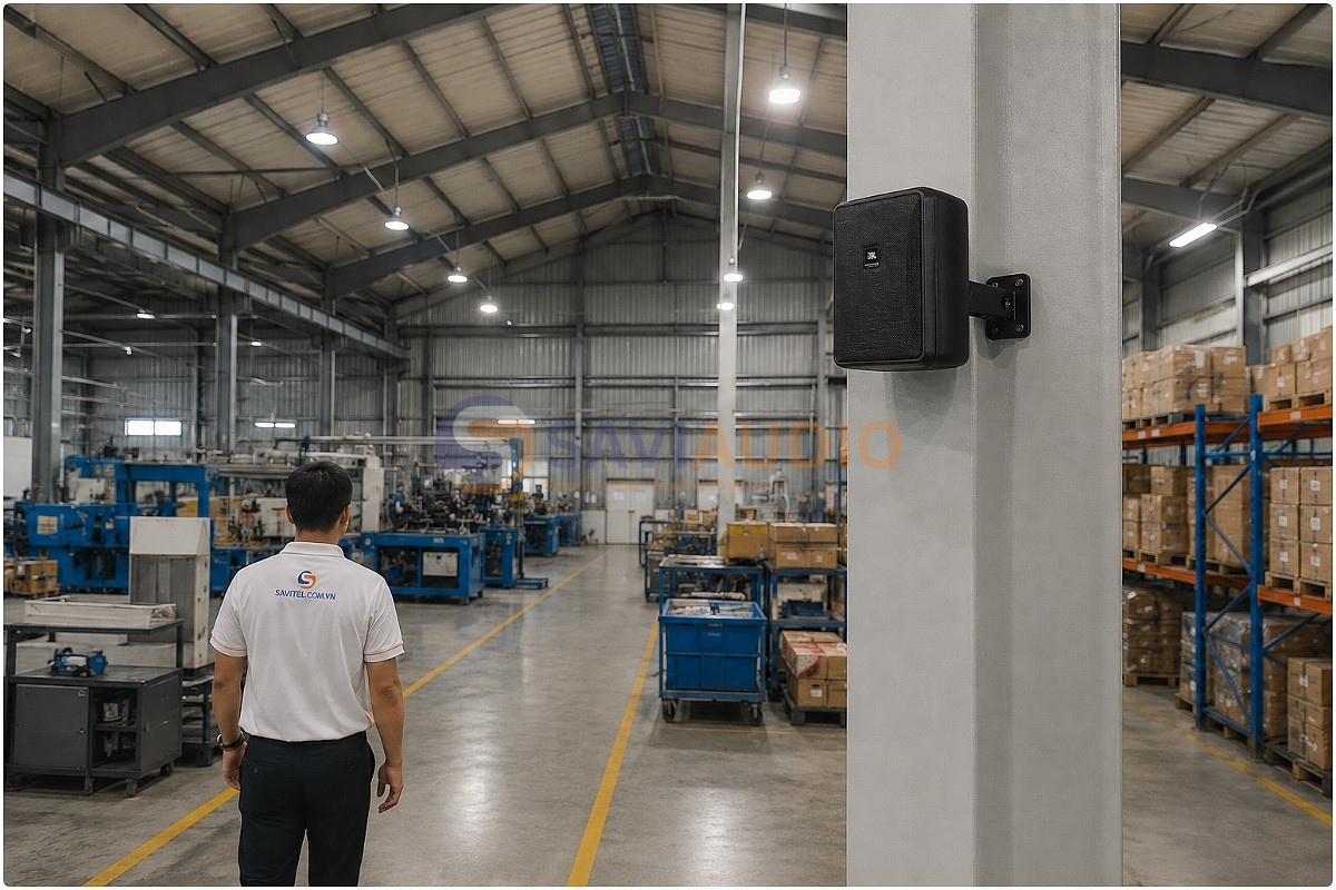 SAVIAUDIO tư vấn, thiết kế và lắp đặt loa cho nhà xưởng