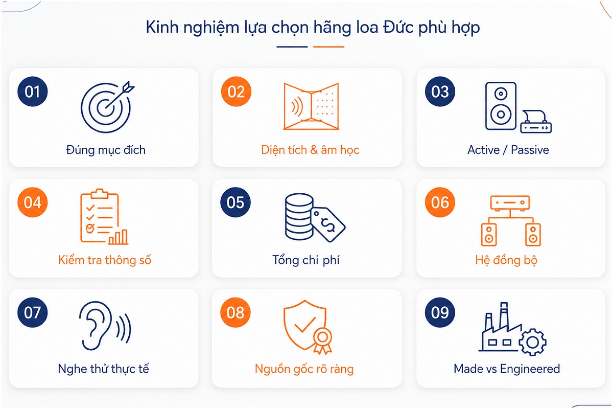 Kinh nghiệm lựa chọn hãng loa Đức phù hợp