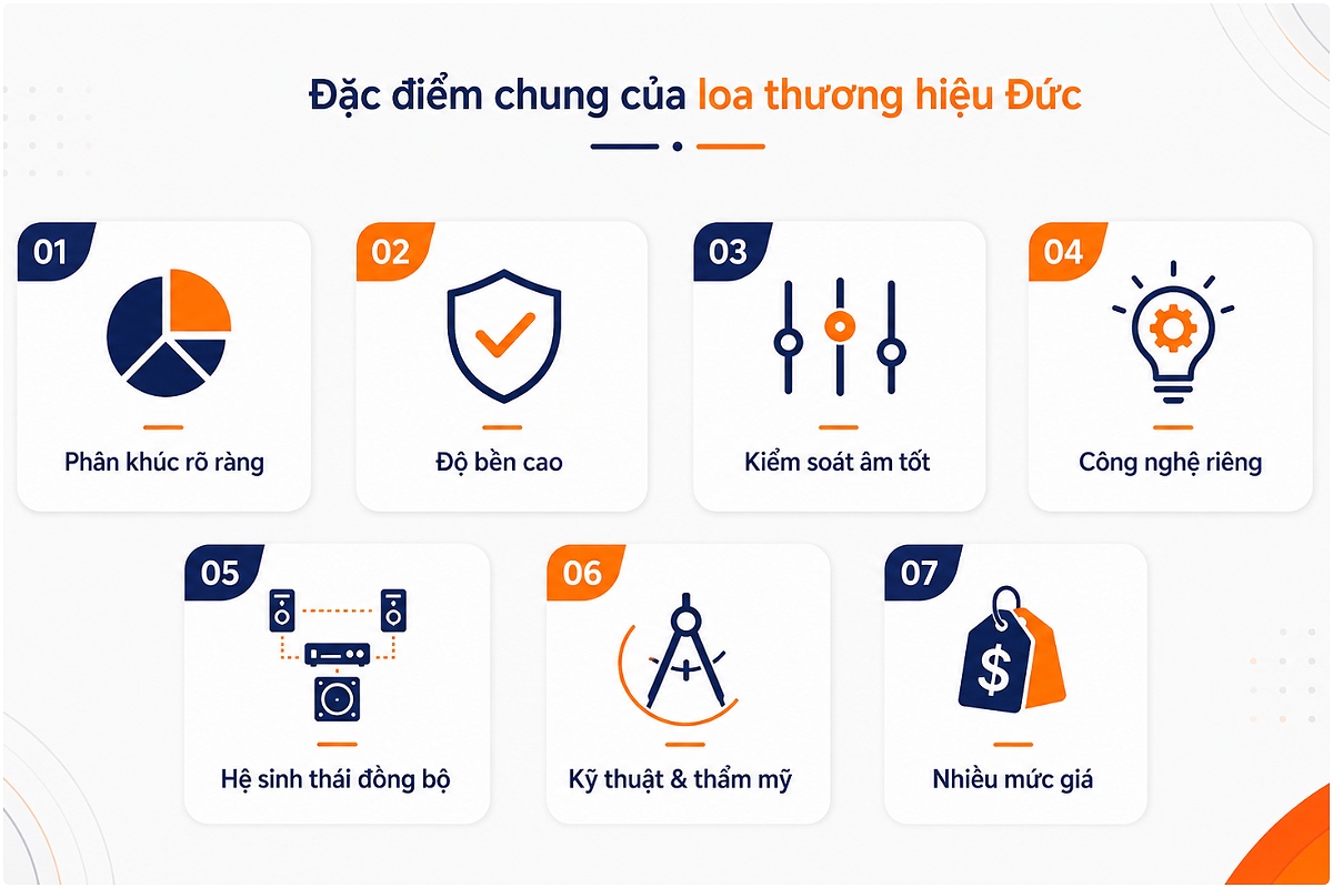 Đặc điểm chung của loa thương hiệu Đức