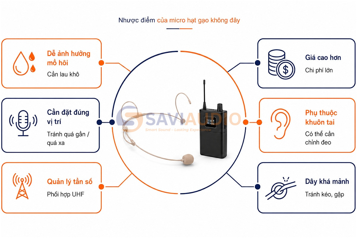 Nhược điểm của micro hạt gạo không dây